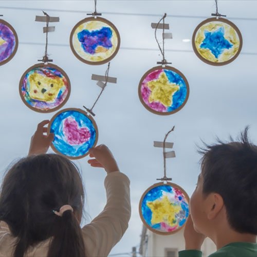 保育園でデコラップ『サンキャッチャー』